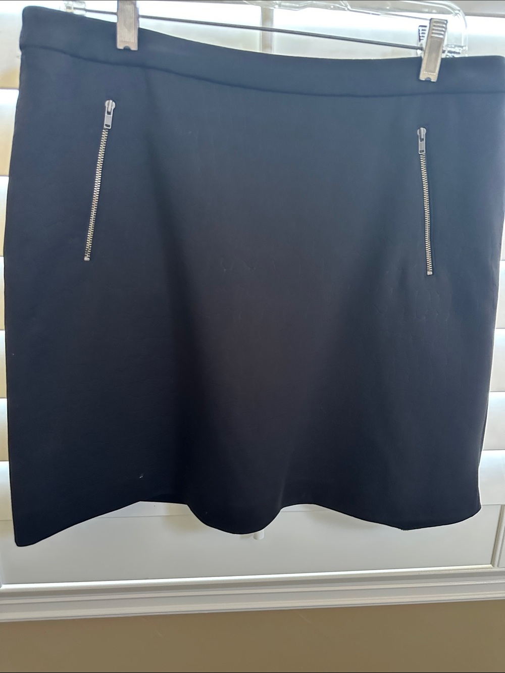 Halogen, Classic Black A-Line Skirt with Zip Pockets, Size 12